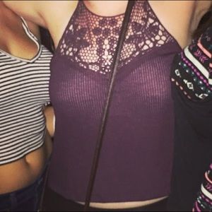 LA Hearts purple knit top